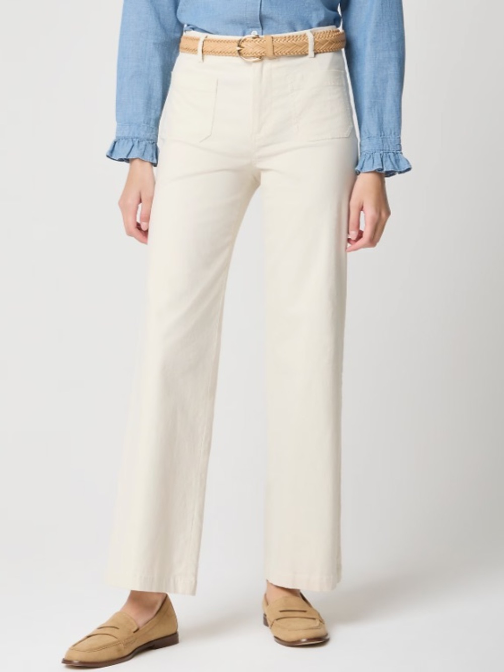 NWOT J. Crew Lizzie Wide-Leg Pant in Cream - Picture 2 of 8